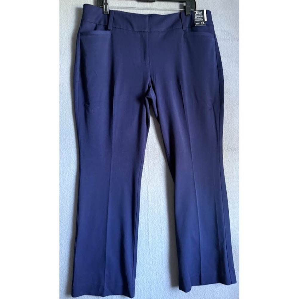 New York & Co 7th Avenue Design Studio Pants‎ Women 16 Petite Blue Super Stretch